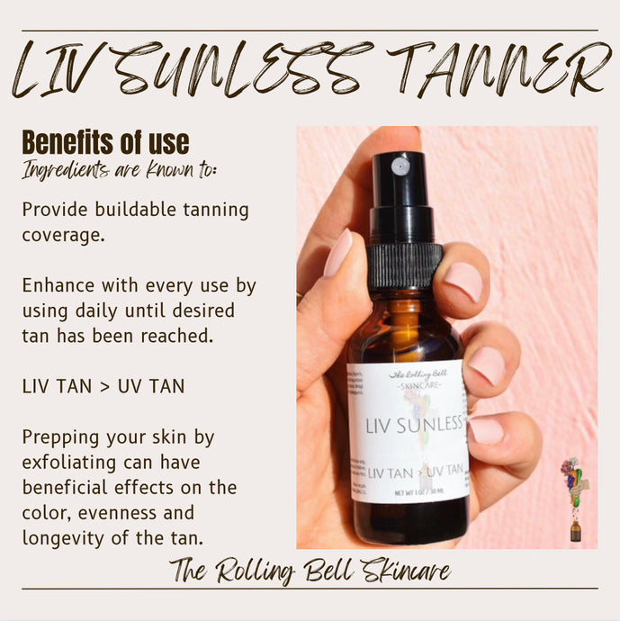 LIV Sunless Tanner Skin Prep + Directions